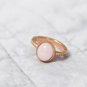 Opal Gold-Tone Beaded Halo Ring